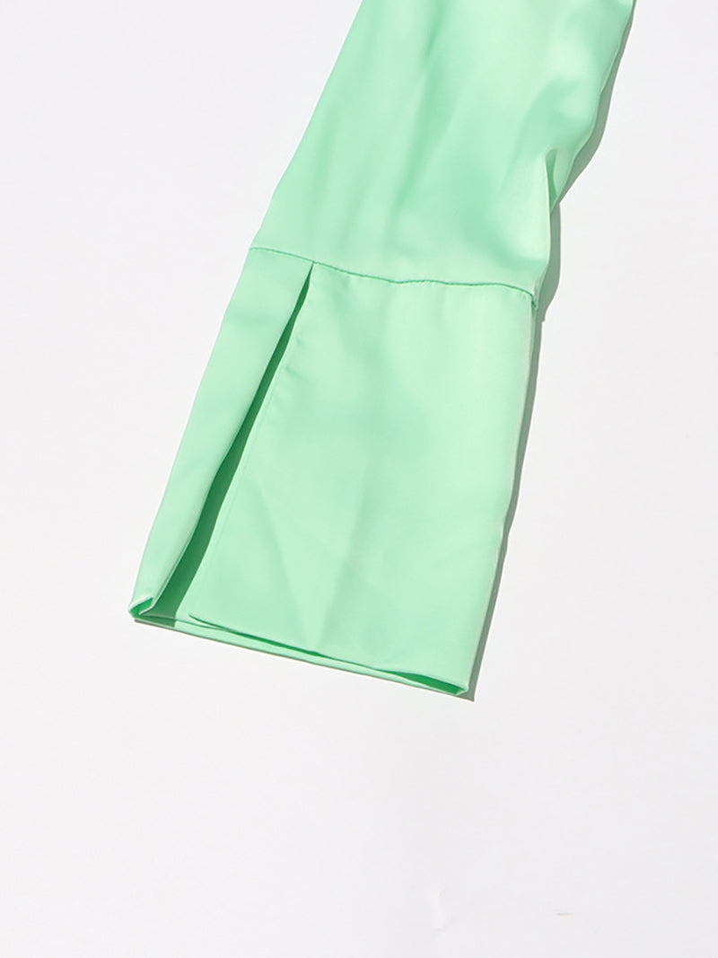 Fashion Ruffle Rosette Applique One Shoulder Shirt