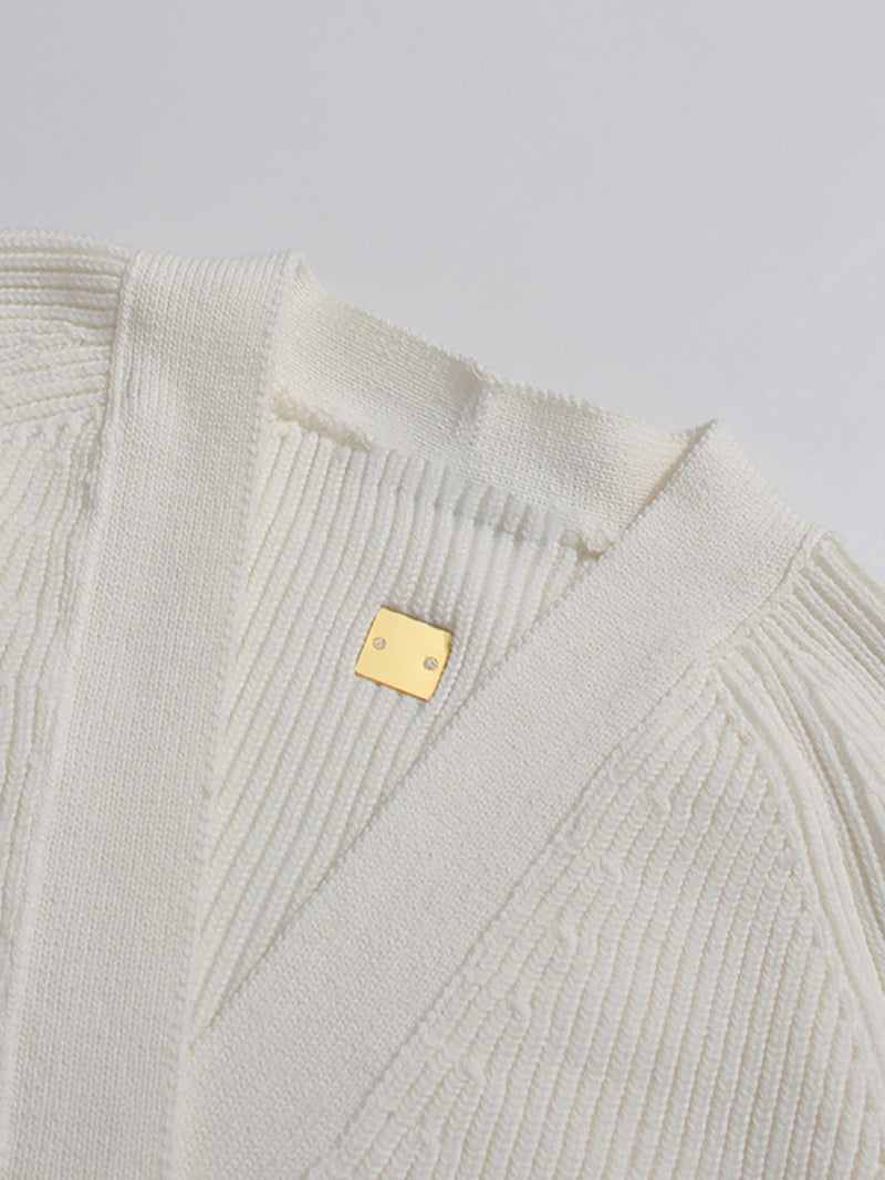 V Neck Single Breasted Casual Cardigan Sweater