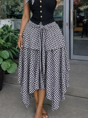 Asymmetric Elastic Waist Maxi Skirt