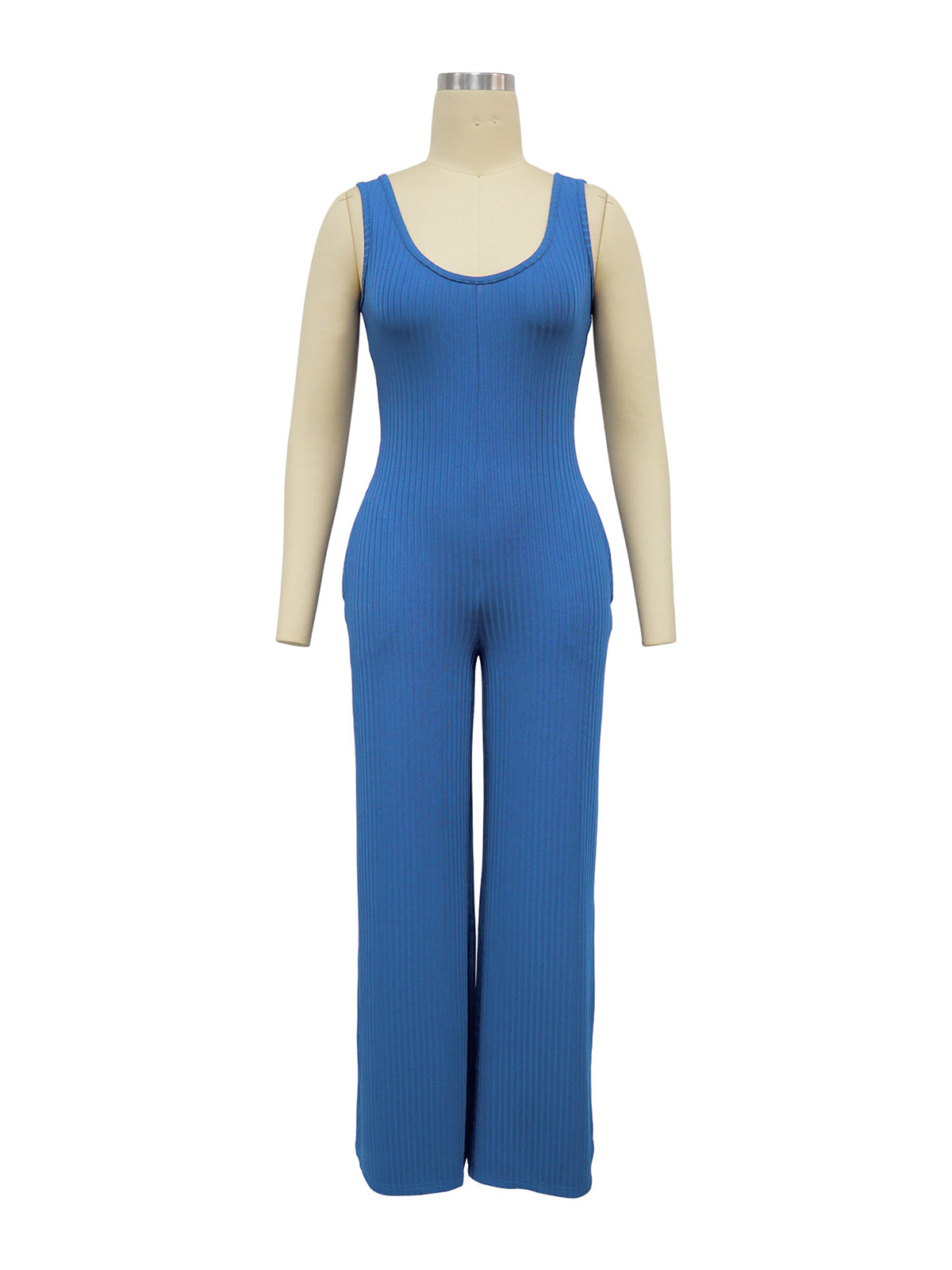 Casual Ribbed Jumpsuit Long Sleeve Cardigan Set