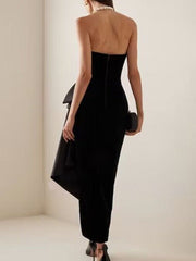 Asymmetrical Strapless Evening Dress-boutique
