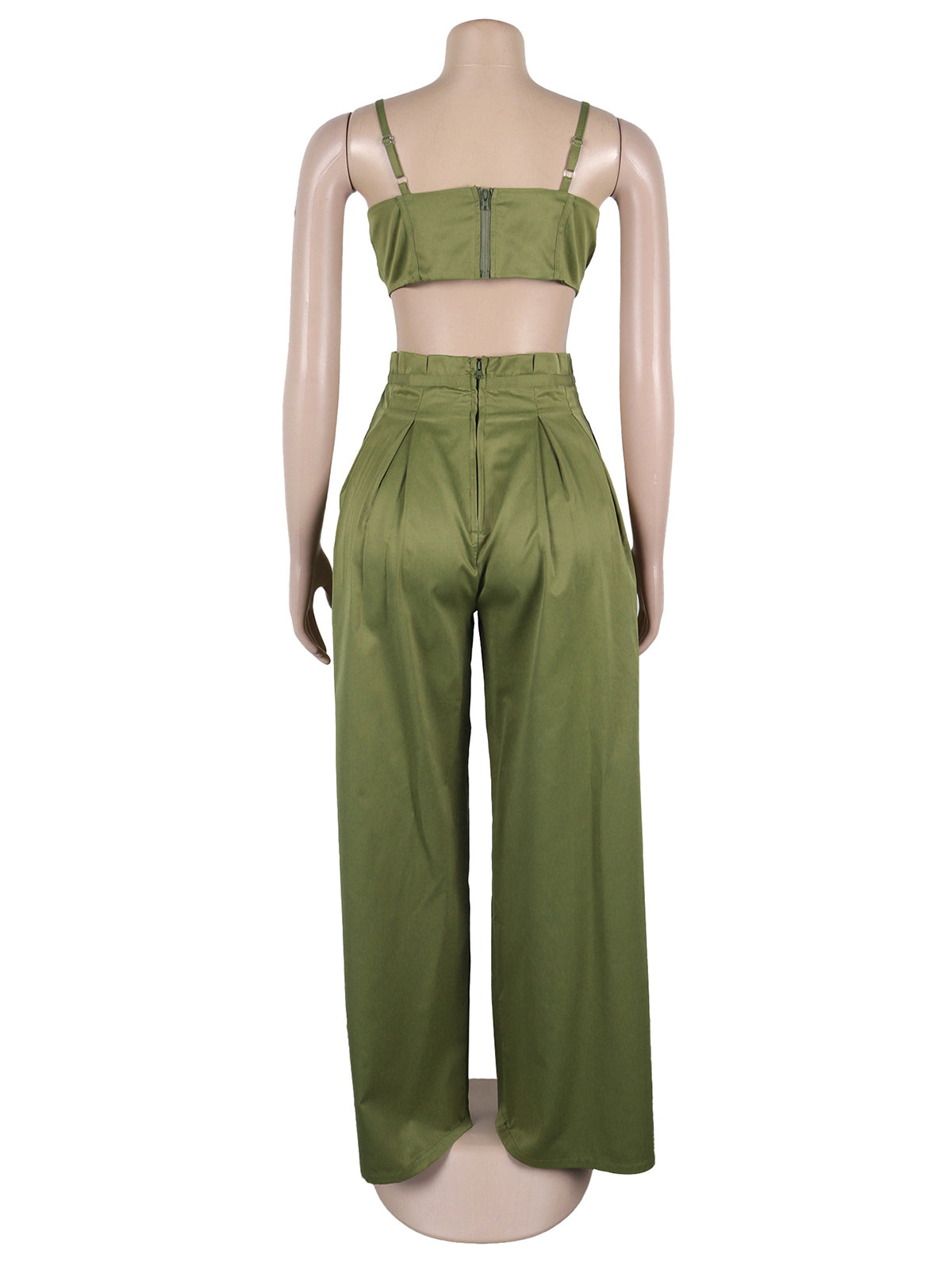 Fashion Crop Camisole Wide-Leg Pants Two-Piece Set