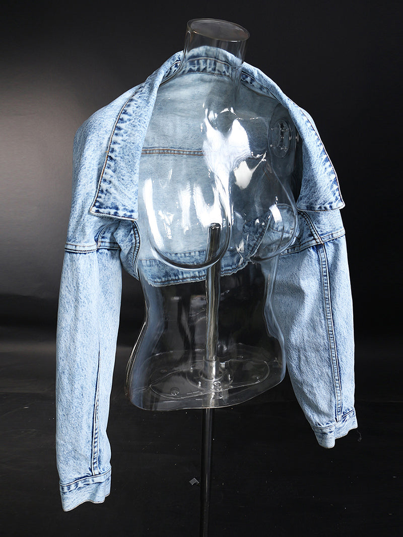 Fashion Cropped Denim Jacket Coat