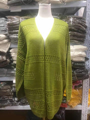Casual V Neck Knit Crochet Cardigan Sweater