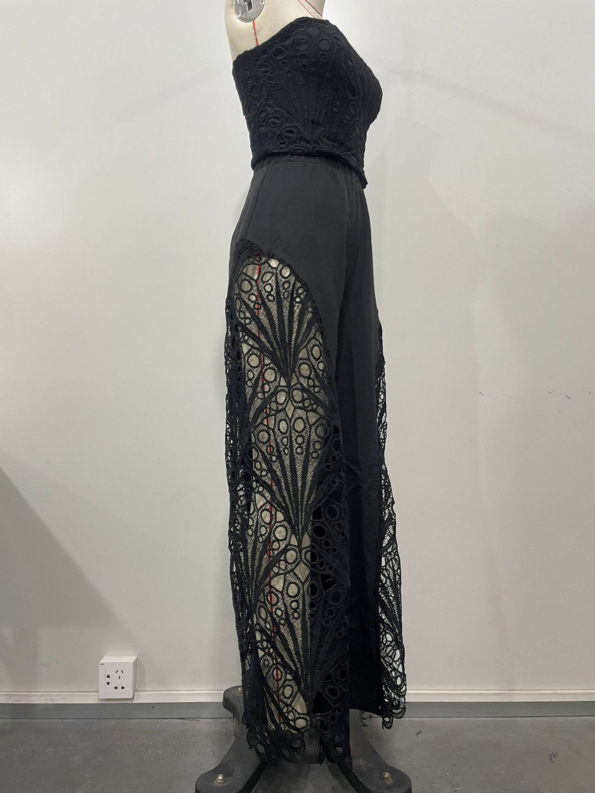 Sexy Lace Tube Top And Wide-Leg Pants Sets