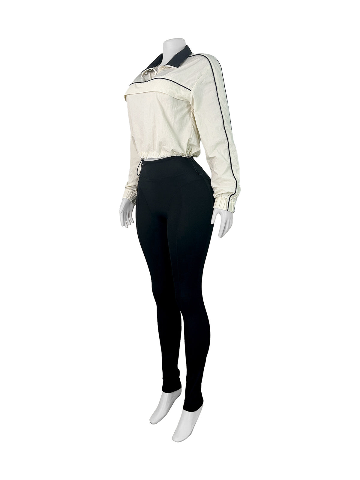 Casual Zipper Sweatshirt Tight Pant Sport Two Piece Set