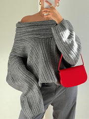 Irregularity Off Shoulder Knit Sweater