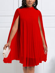 Chiffon Batwing Sleeve Cape Dress