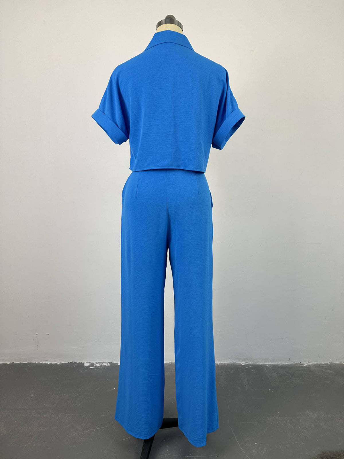 Short Sleeve Shirt Wide-leg Pants Set