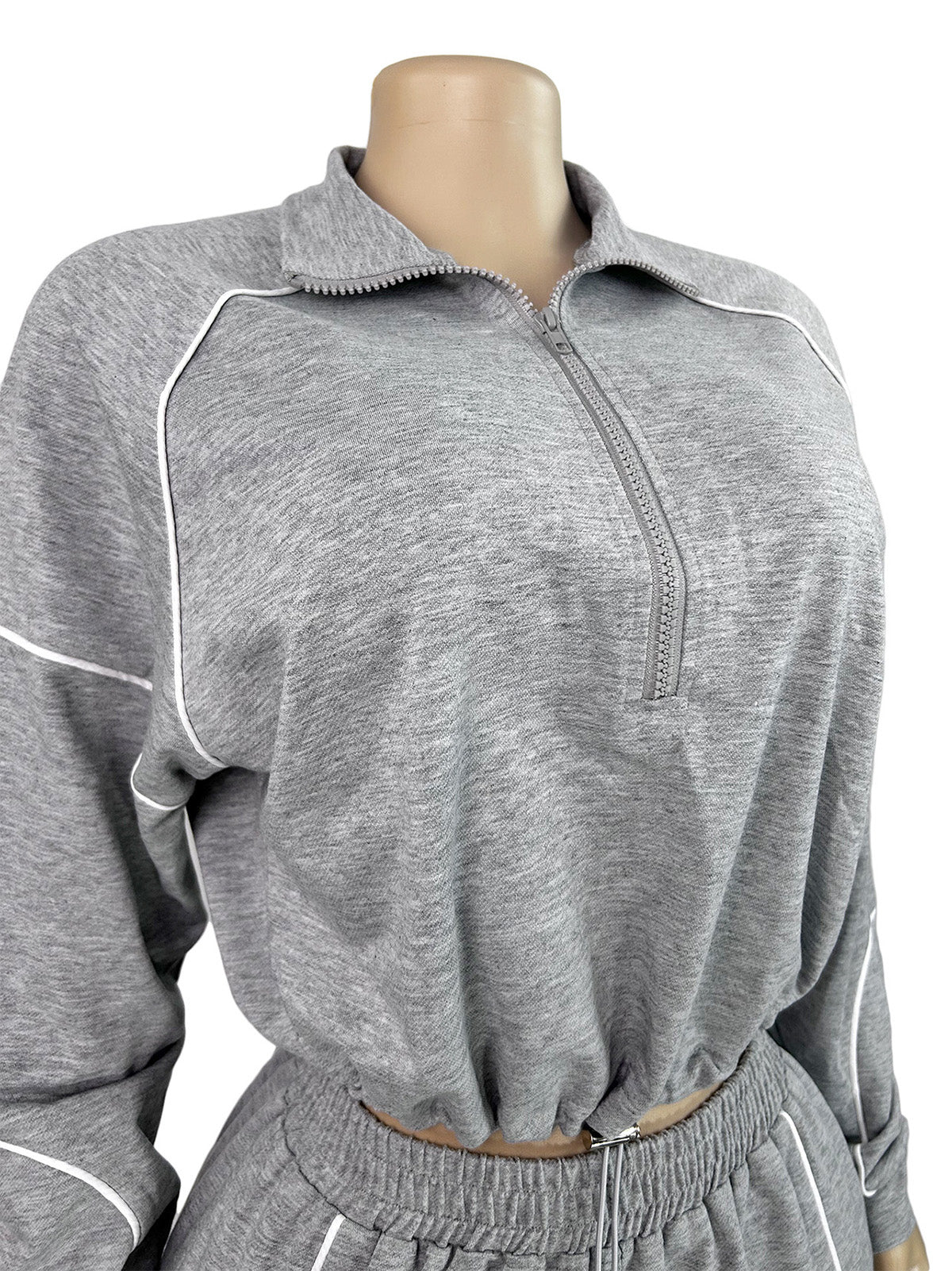 Striped Cropped Hoodie and Straight-Leg Joggers Set