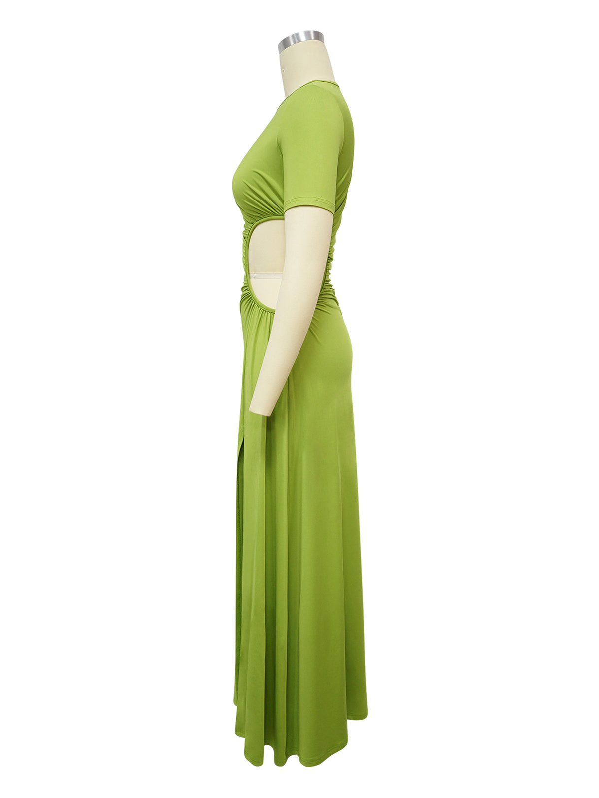 Sexy Hollow Waist Irregular High Slit Maxi Dress