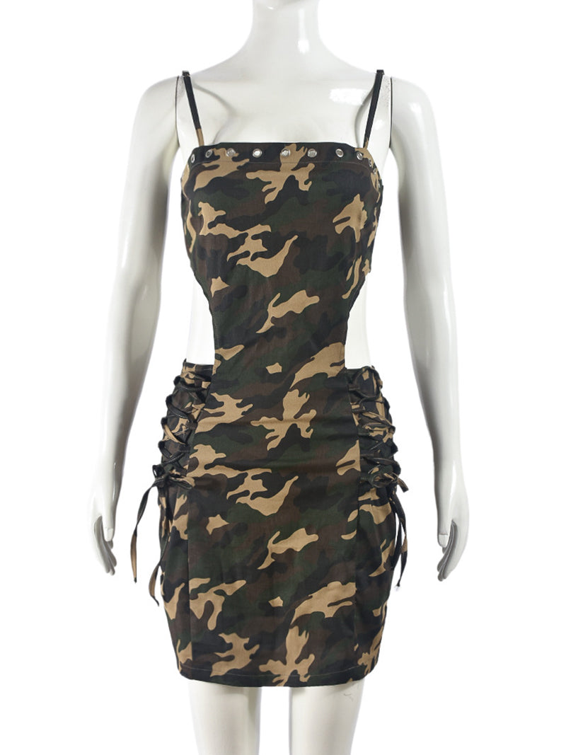 Sexy Camo strap Mini Dress