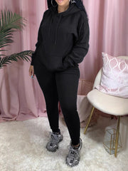 Casual Hoodie And Jogger Tracksuit Set