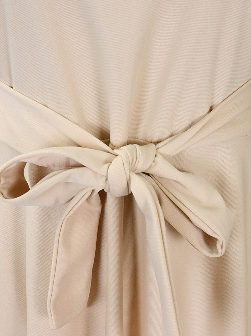 Elegant Round Neck Bandage Casual A Line Dress