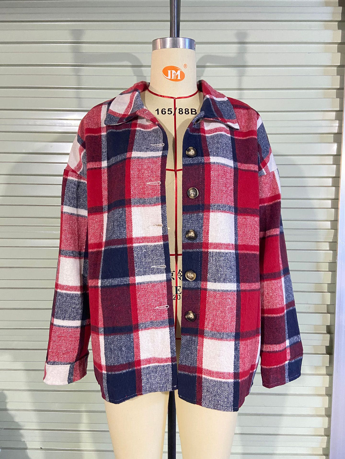 Fashion Flannel Plaid Shacket Jacket