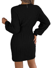 Round Neck Cut-out Knit Bodycon Dress