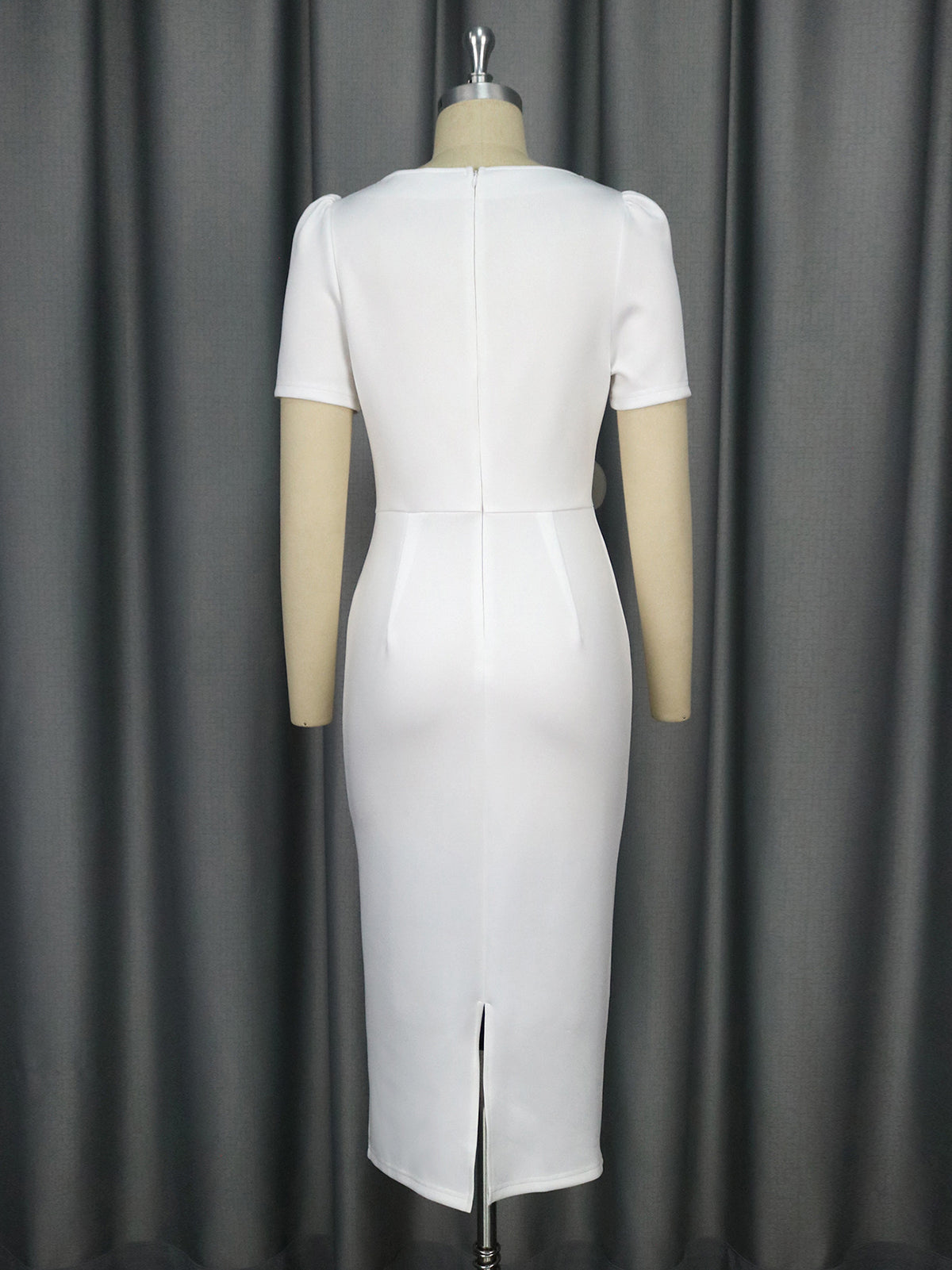 Elegant Square Collar Floral Appliques Bodycon Dress
