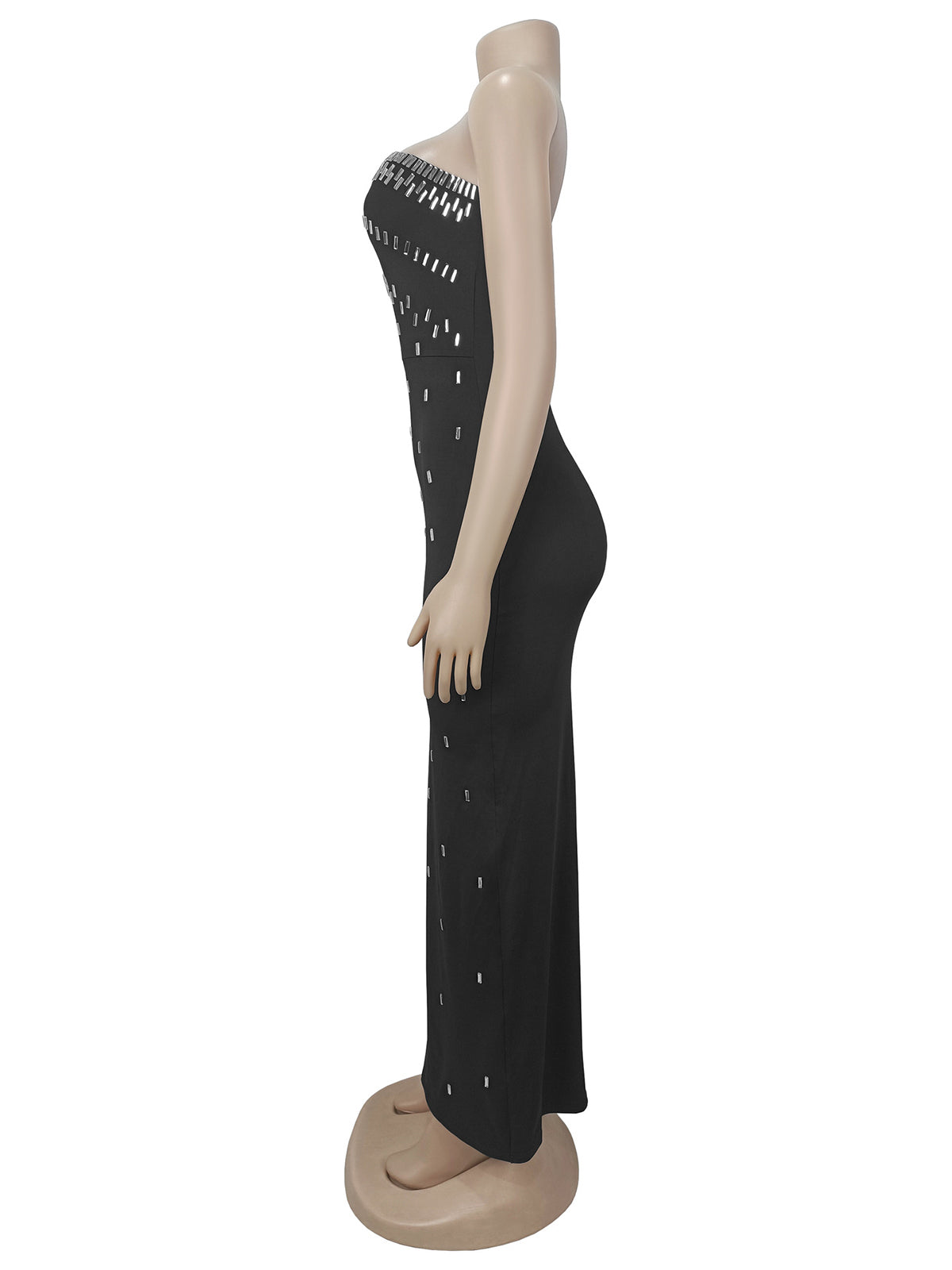 Elegant Sexy Backless High-End Rhinestone Maxi Dress