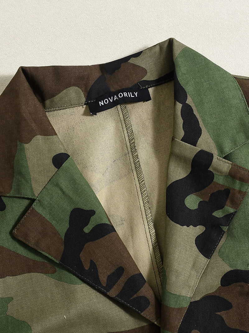 Fashion Lapel Camouflage Jacket