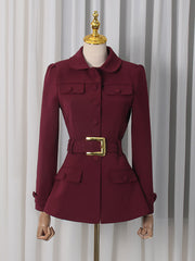 Fashion Belted Mini Blazer Dress