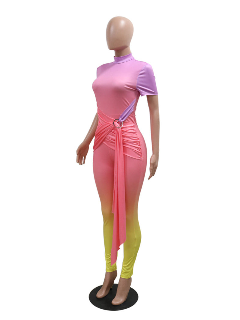 Sexy Gradient Color Bodycon Jumpsuit