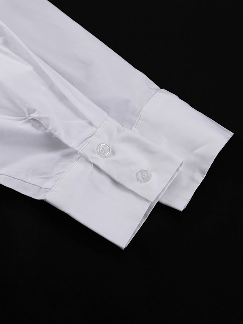 Casual Blouse Turn-down Collar A-Line Maxi Dress