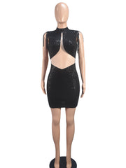 Sequin Tassels Sexy Hollow Out Nightclub Dress