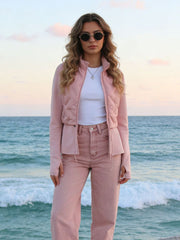 Color Block Puffer Jacket-boutique
