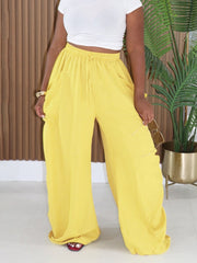 High Waist Drawstring Harem Pants