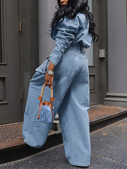 Fashion High Waist Straight-leg Jeans