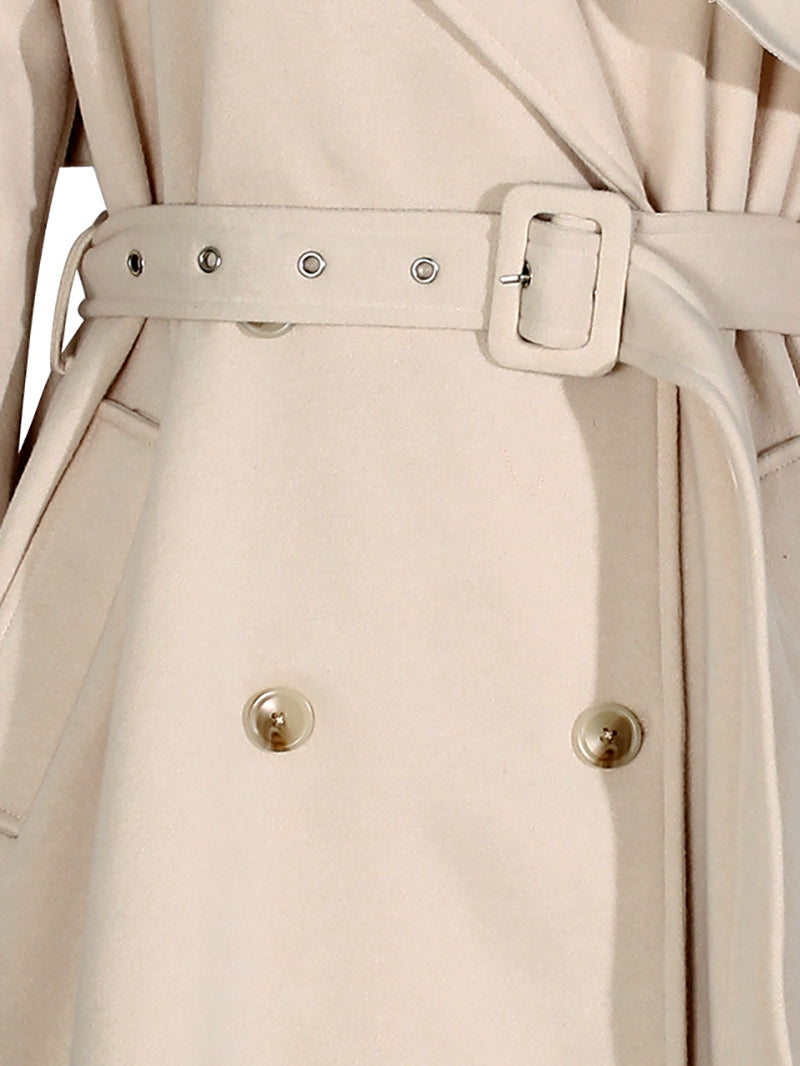 Fashion Belted Fleecy Trench Coat