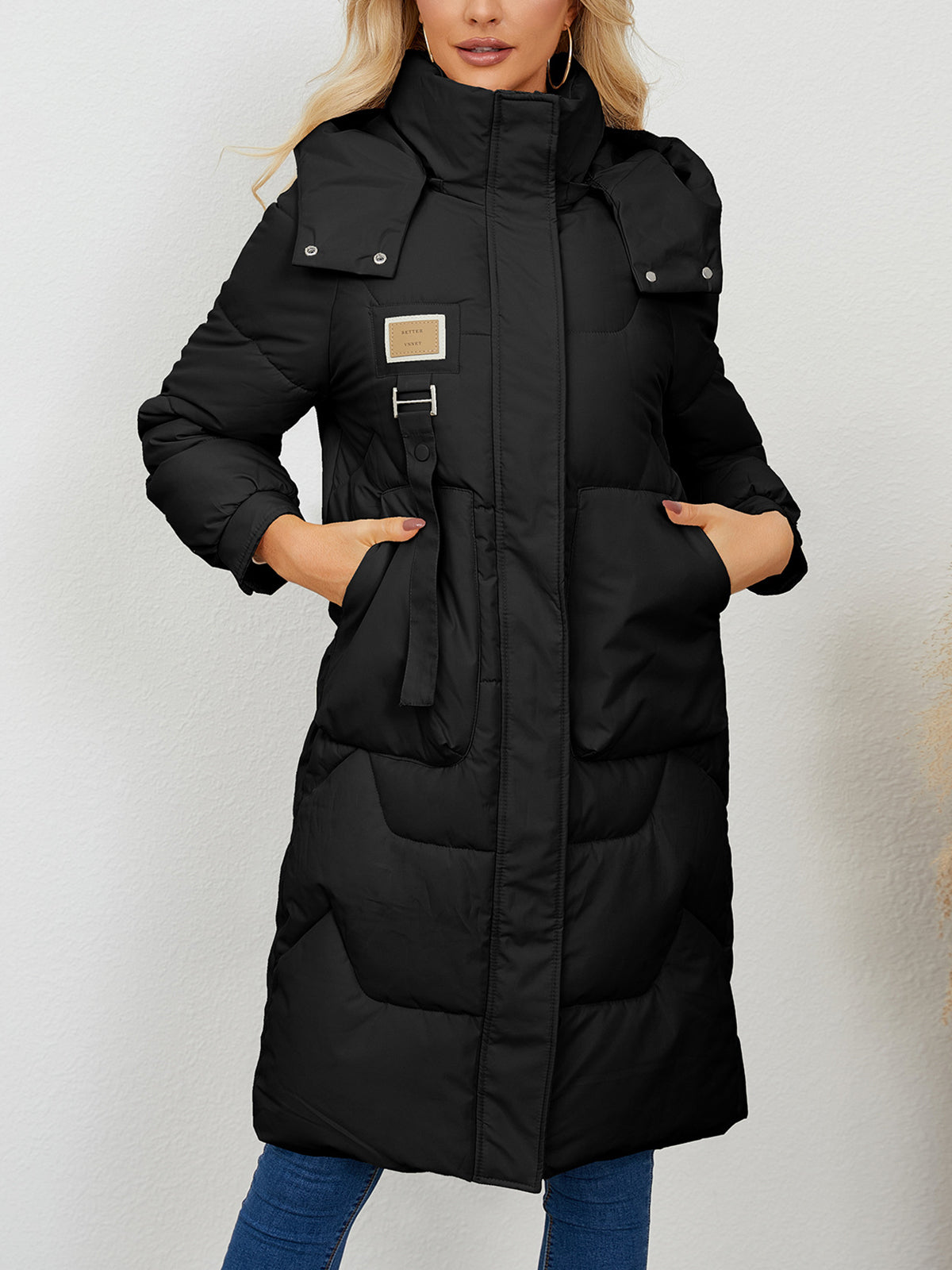 Fashion Zipper Hooded Jacekt Coats