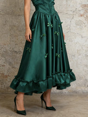 Bow Corset Waist Maxi Skirt