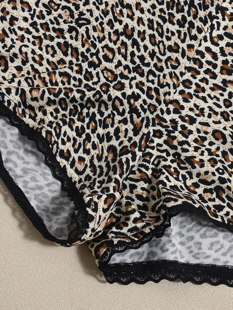 Sexy Leopard Print Elastic Micro Shorts
