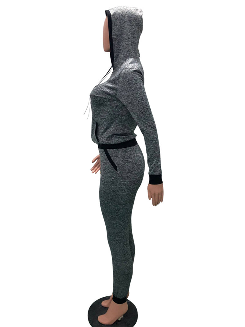 Zip Up Hoodie Sweatshirt And Jogger Pants Set