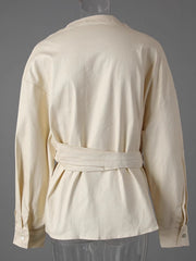 Asymmetric Cinched Waist Blouse