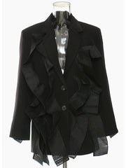 Fashion Lapel Slim Ruffles Blazer