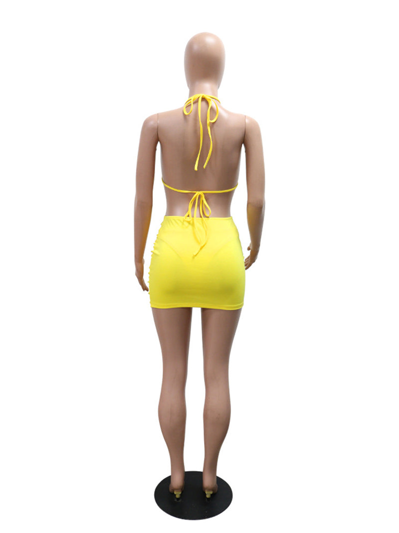 Vacation Beach Bikinis Skirts 3 Piece Sets