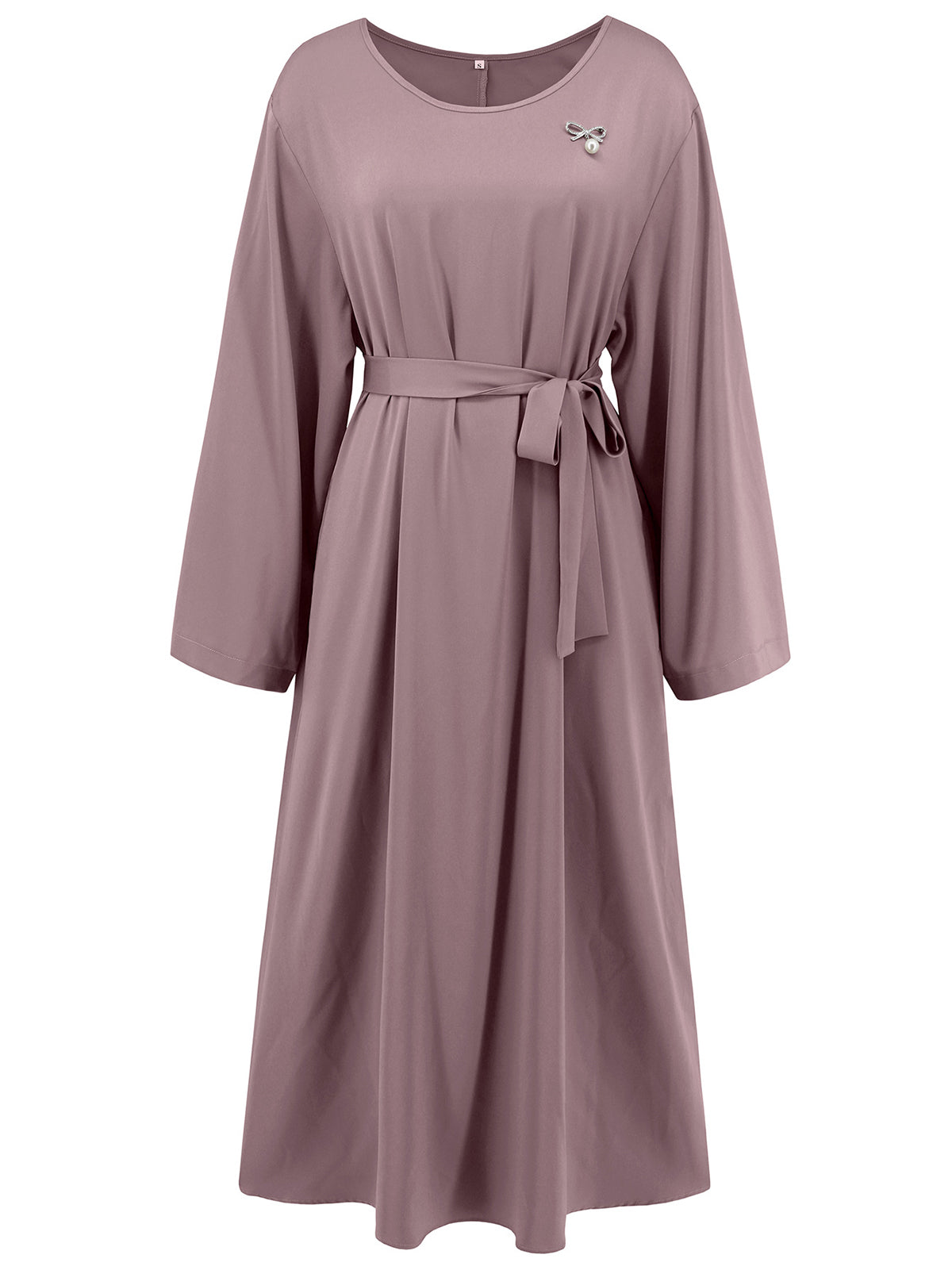 Casual Long Sleeve Round Neck Maxi Dress