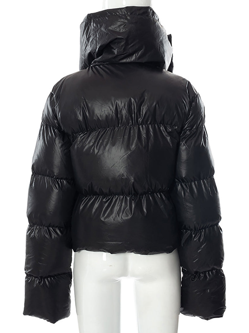 Fashion Scarf Collar Short Down Jacket