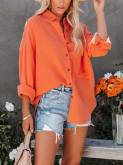 Fashion One Pocket Loose Candy colored Shirt