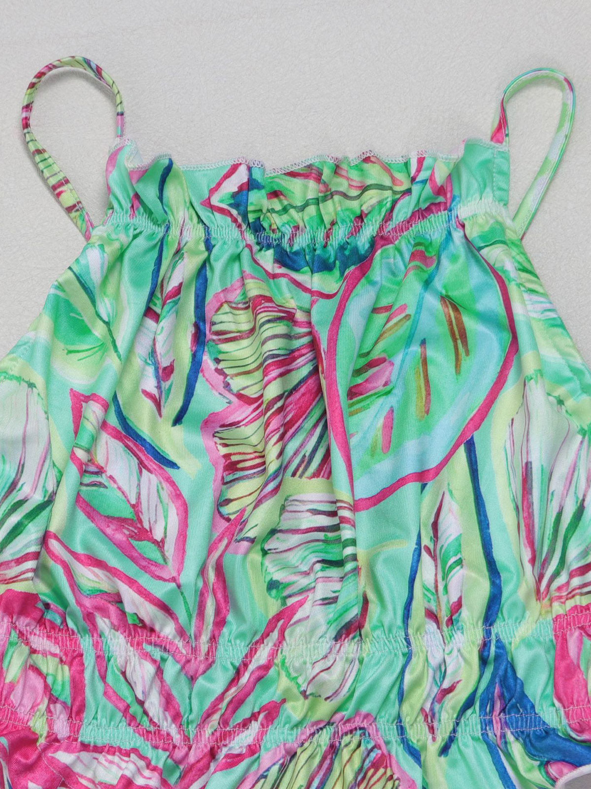 Sexy Print Crop Top High Waist Wide Leg Pants Set
