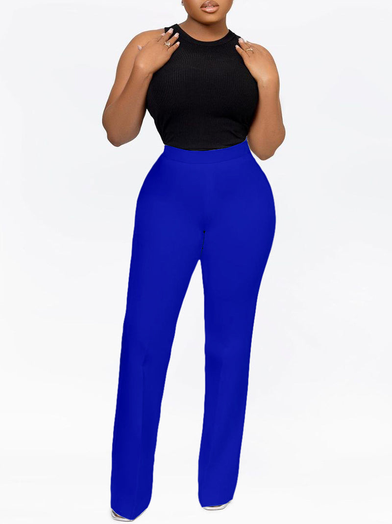 Casual Elastic High Waist Wide Leg Pants
