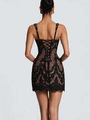 Lace Corset Top and Mini Skirt Set