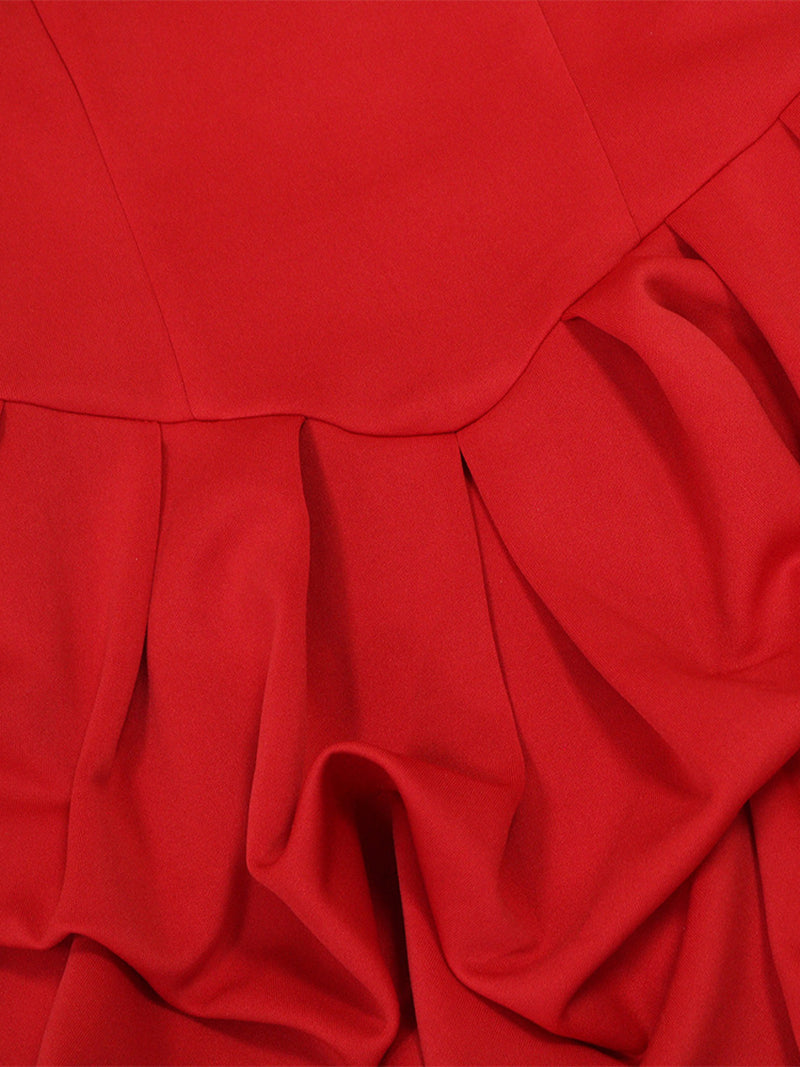 Elegant Ruffle Strapless Bandage Mini Dress