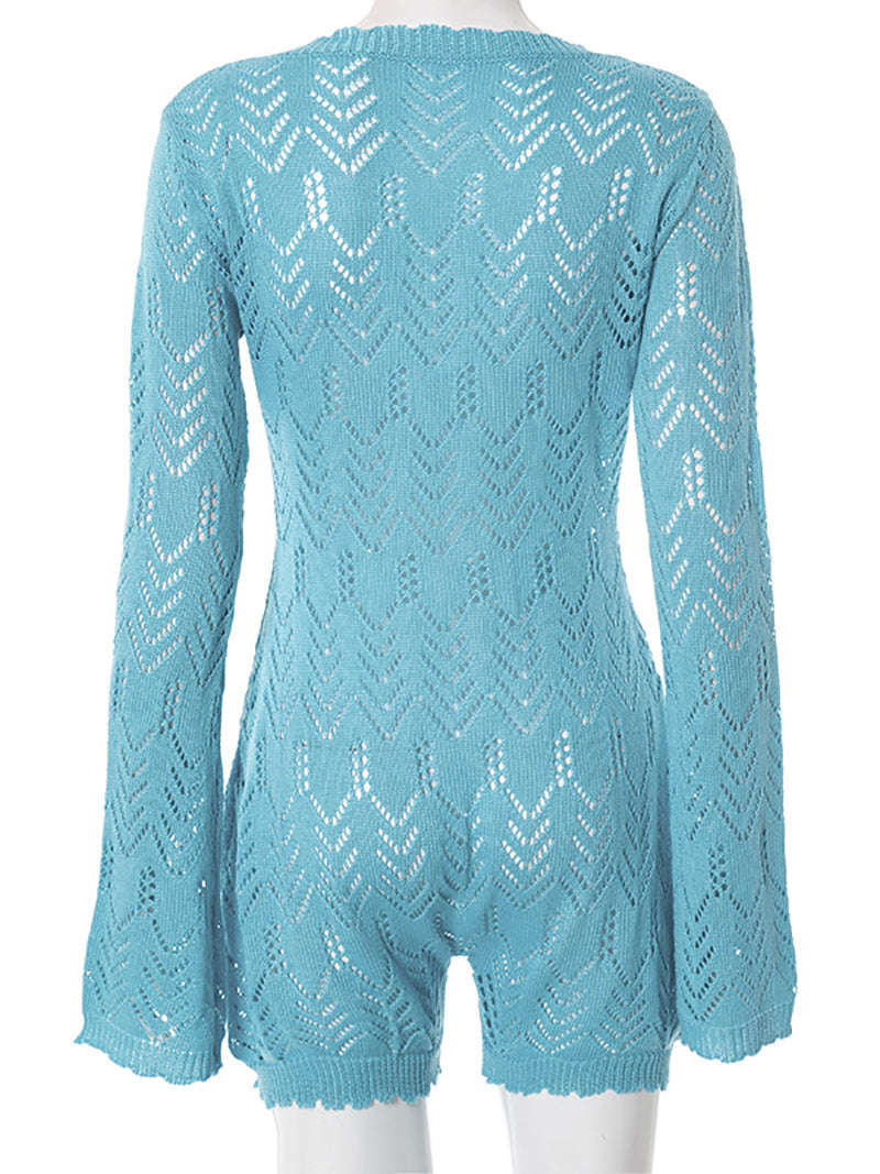 Sexy Deep V Neck Hollow Out Skinny Rompers