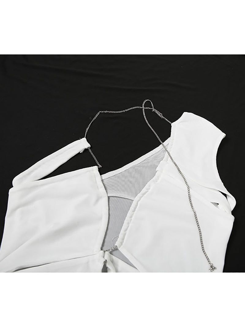 Fashion Hollow Asymmetrical Club Mini Dress