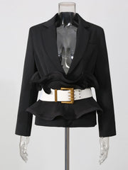 Wide Belt Tailored Blazer for Women-boutique