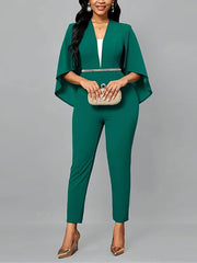 Fashion Batwing Sleeve Slim Jumpsuit