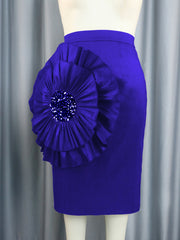 Three-dimensional Flower Mid Skirt